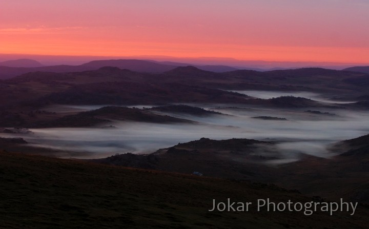 Jagungal_20080203_289.jpg - Dawn from Mt Jagungal, Kosciuszko National Park, Snowy Mountains, NSW