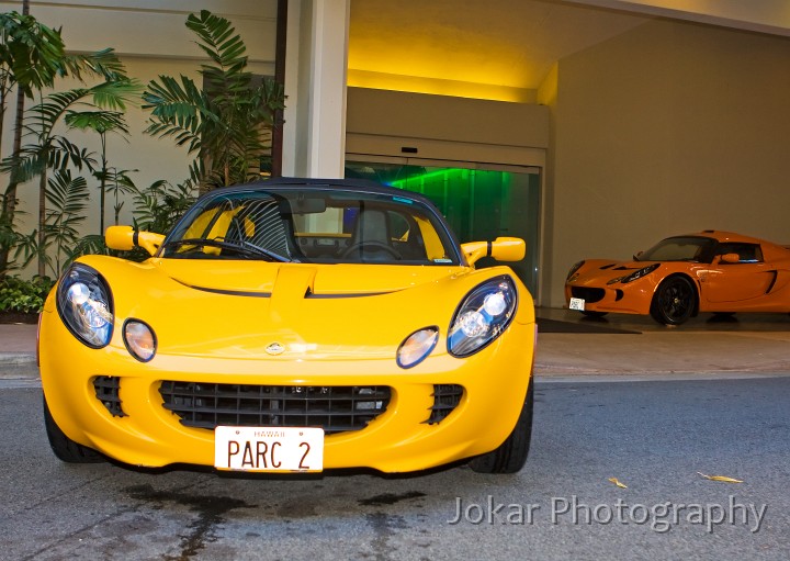 Hawaii_20090605_055.jpg - Lotus cars at the Waikiki Parc Hotel