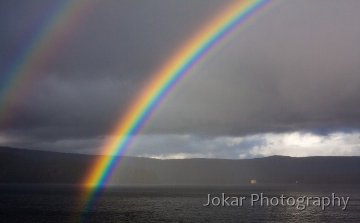 Overland_Track_20090211_759.jpg - Rainbow at Cynthia Bay, Lake St Clair, Overland Track, Tasmania